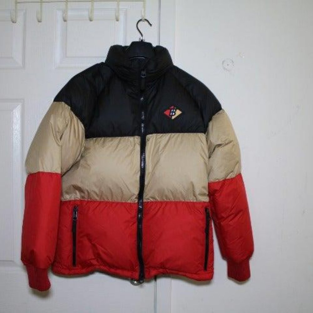 Burberry Logo Graphic Striped Puffer Jacket
